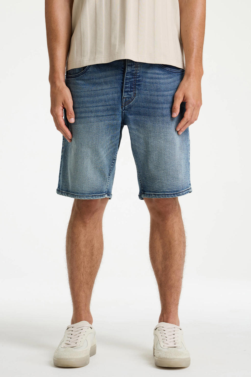 CHASIN' Evan.S Tyde regular short medium blue denim