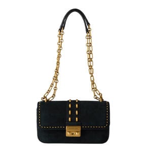 suède crossbody tas Tribeca zwart