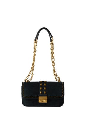 suède crossbody tas Tribeca zwart