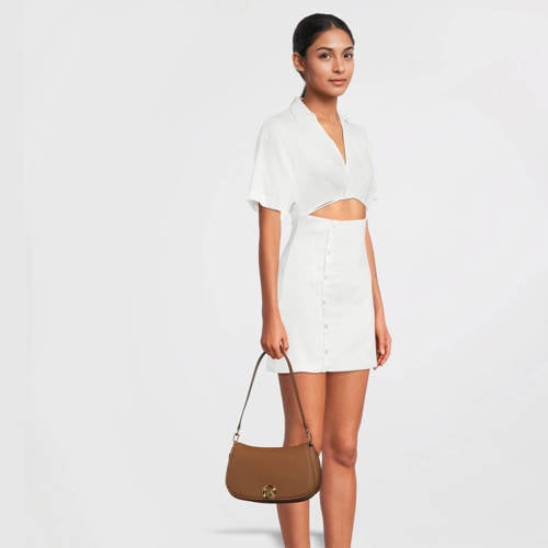 Michael Kors leren schoudertas Nolita cognac afbeelding
