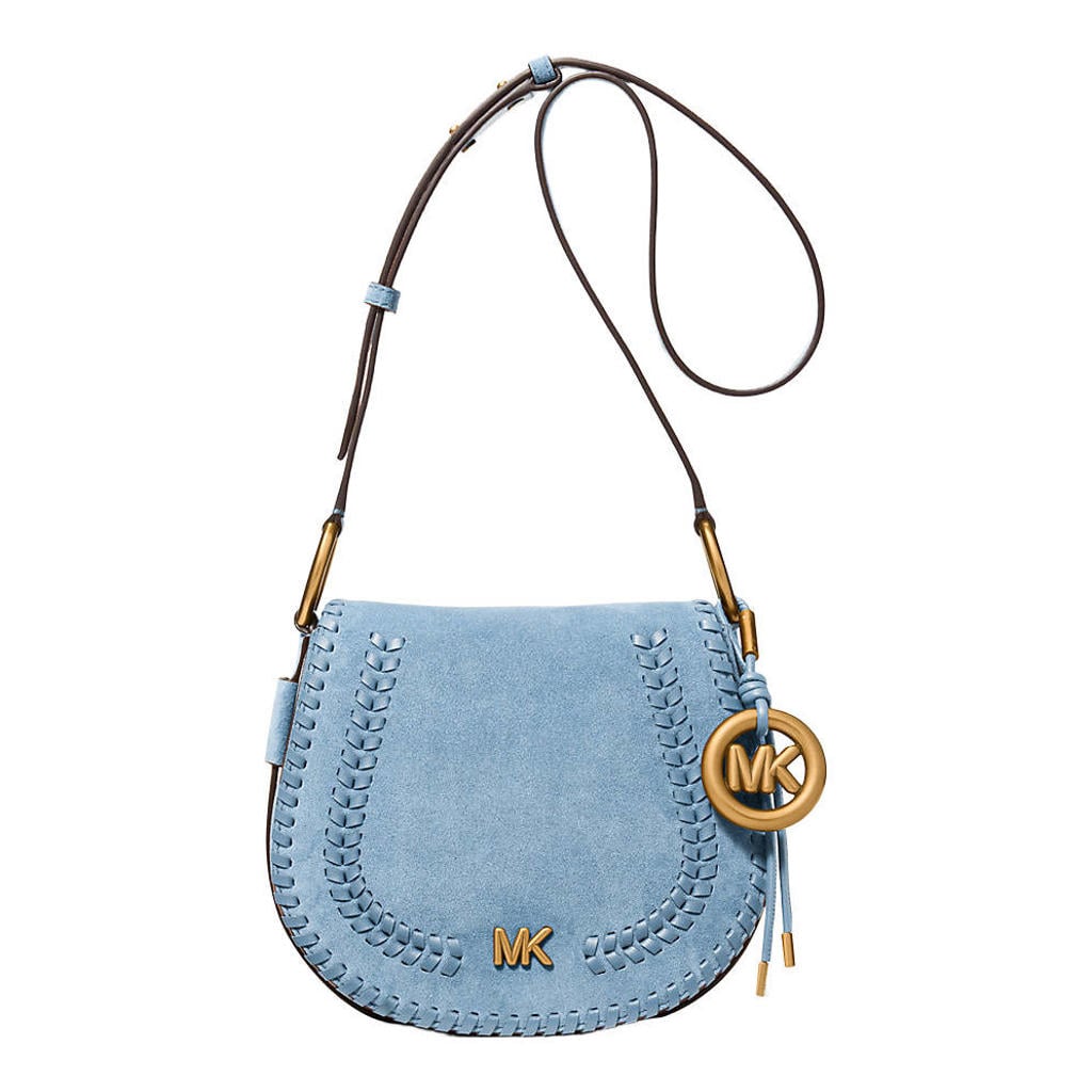 Michael Kors suède crossbody tas Josie lichtblauw