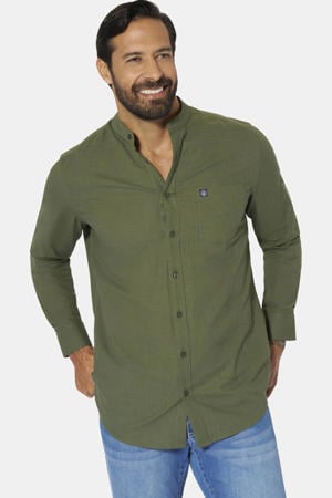 loose casual overhemd Plus Size olijfgroen