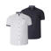 Jan Vanderstorm +FIT Collectie regular casual overhemd donkerblauw