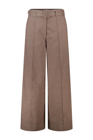 wide leg high waist pantalon bruin