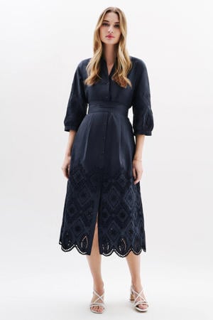 blousejurk broderie marineblauw
