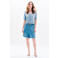 Caroll straight regular waist bermuda short met linnen blauw