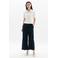 Caroll straight regular waist cropped broek marineblauw