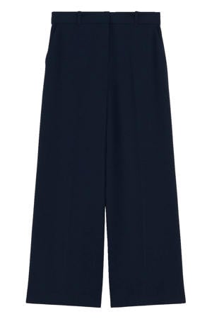 straight regular waist cropped broek marineblauw