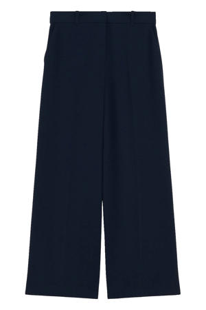 straight regular waist cropped broek marineblauw