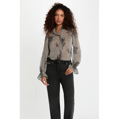 Morgan gestreepte blouse bruin afbeelding