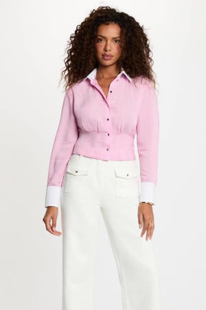 gestreepte blouse roze