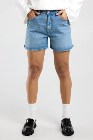 denim regular high waist short medium blue denim