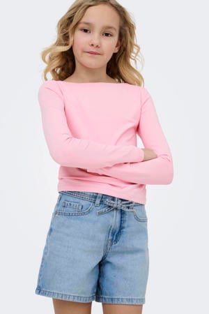 regular short light blue denim