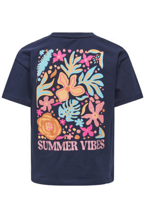 T-shirt met backprint donkerblauw