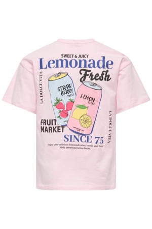 T-shirt met backprint lichtroze