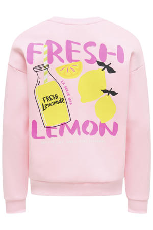 sweater met backprint lichtroze