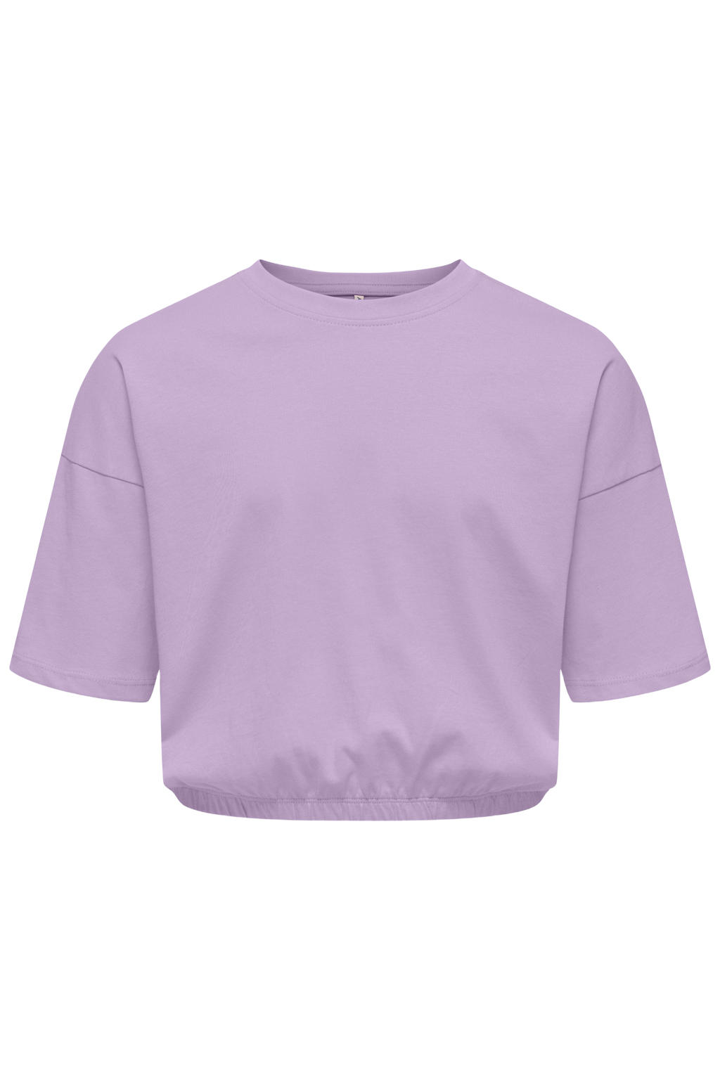 Paarse meisjes KIDS ONLY GIRL T-shirt van katoen met korte mouwen, ronde hals en elastische boord