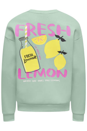 sweater met backprint mintgroen