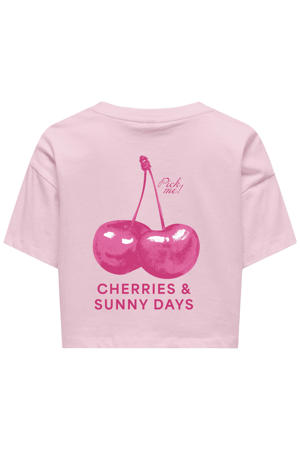 T-shirt met backprint roze