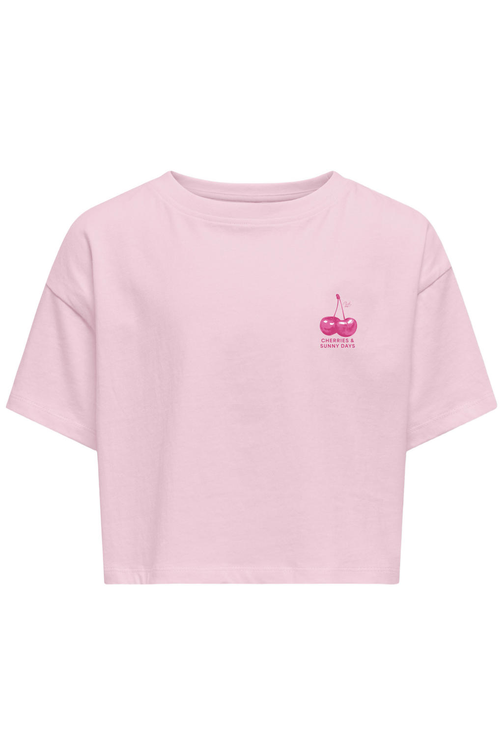 Roze meisjes KIDS ONLY GIRL T-shirt van katoen met backprint, korte mouwen en ronde hals