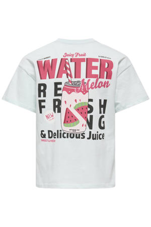 T-shirt met backprint lichtblauw