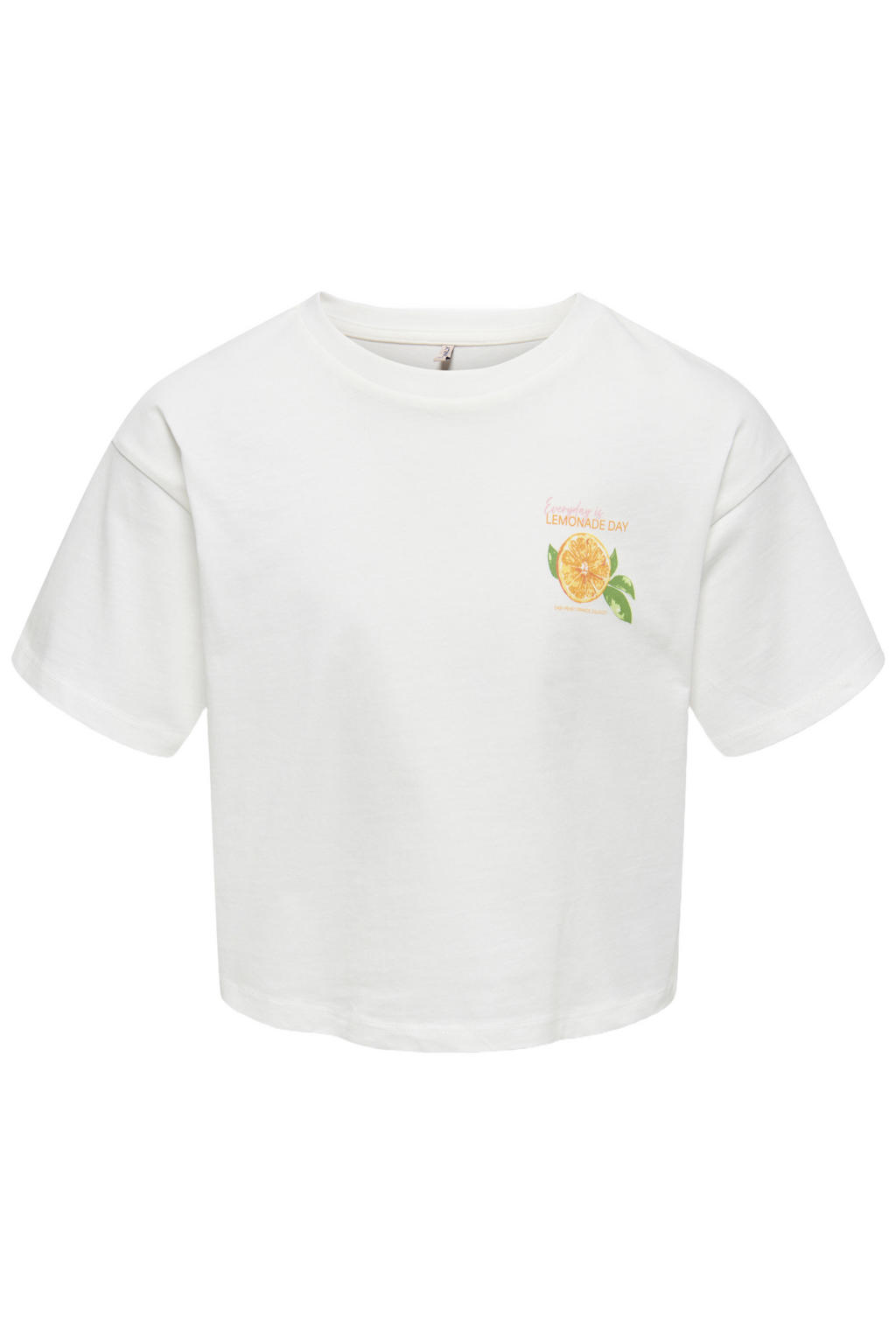Witte meisjes KIDS ONLY GIRL T-shirt van katoen met backprint, korte mouwen en ronde hals