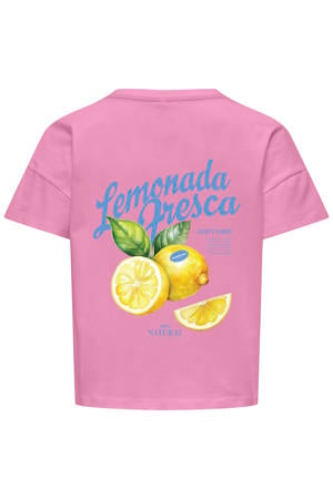 T-shirt met backprint roze