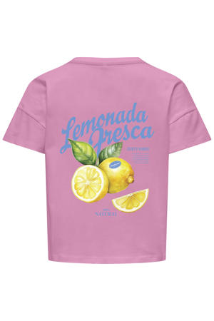 T-shirt met backprint roze