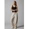 LMTD wide leg casual broek met linnen ecru