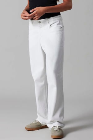 straight regular waist casual broek wit