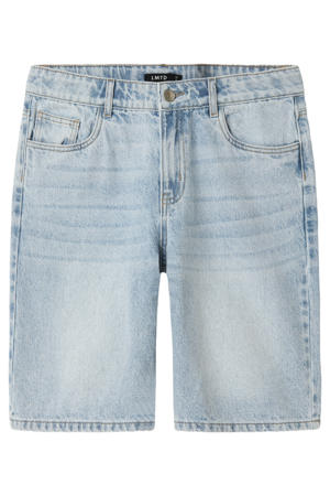 regular waist short light blue denim