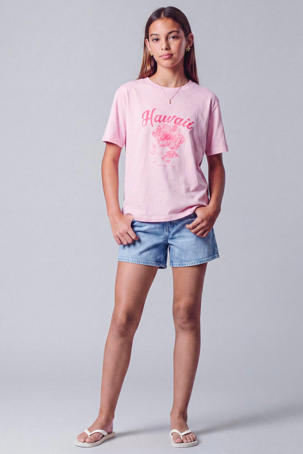 LMTD mom short light blue denim