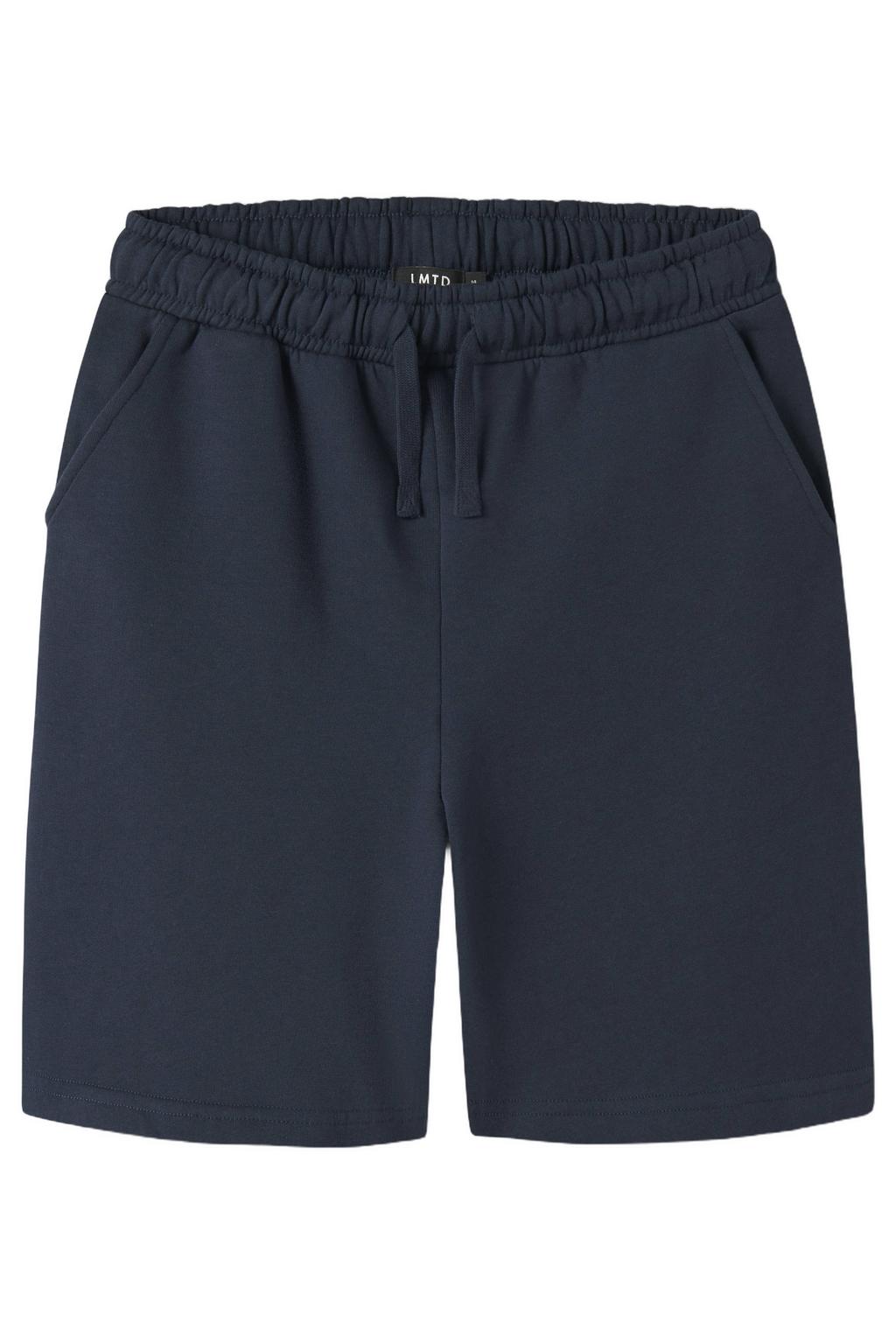 Donkerblauwe jongens en meisjes LMTD regular sweatshort met elastische tailleband met koord en effen