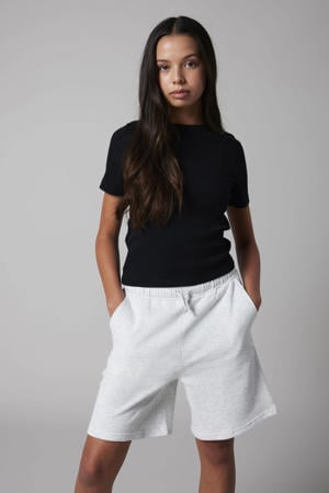 regular sweatshort grijs melange