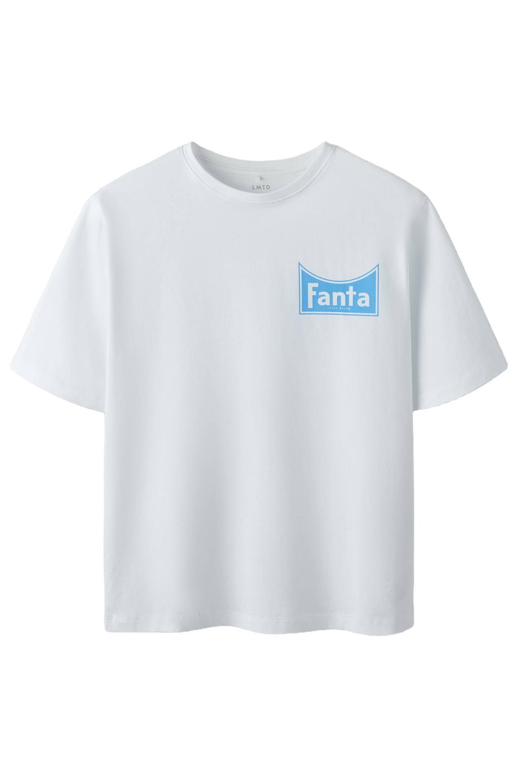 Witte jongens en meisjes LMTD T-shirt van katoen met backprint, korte mouwen en ronde hals
