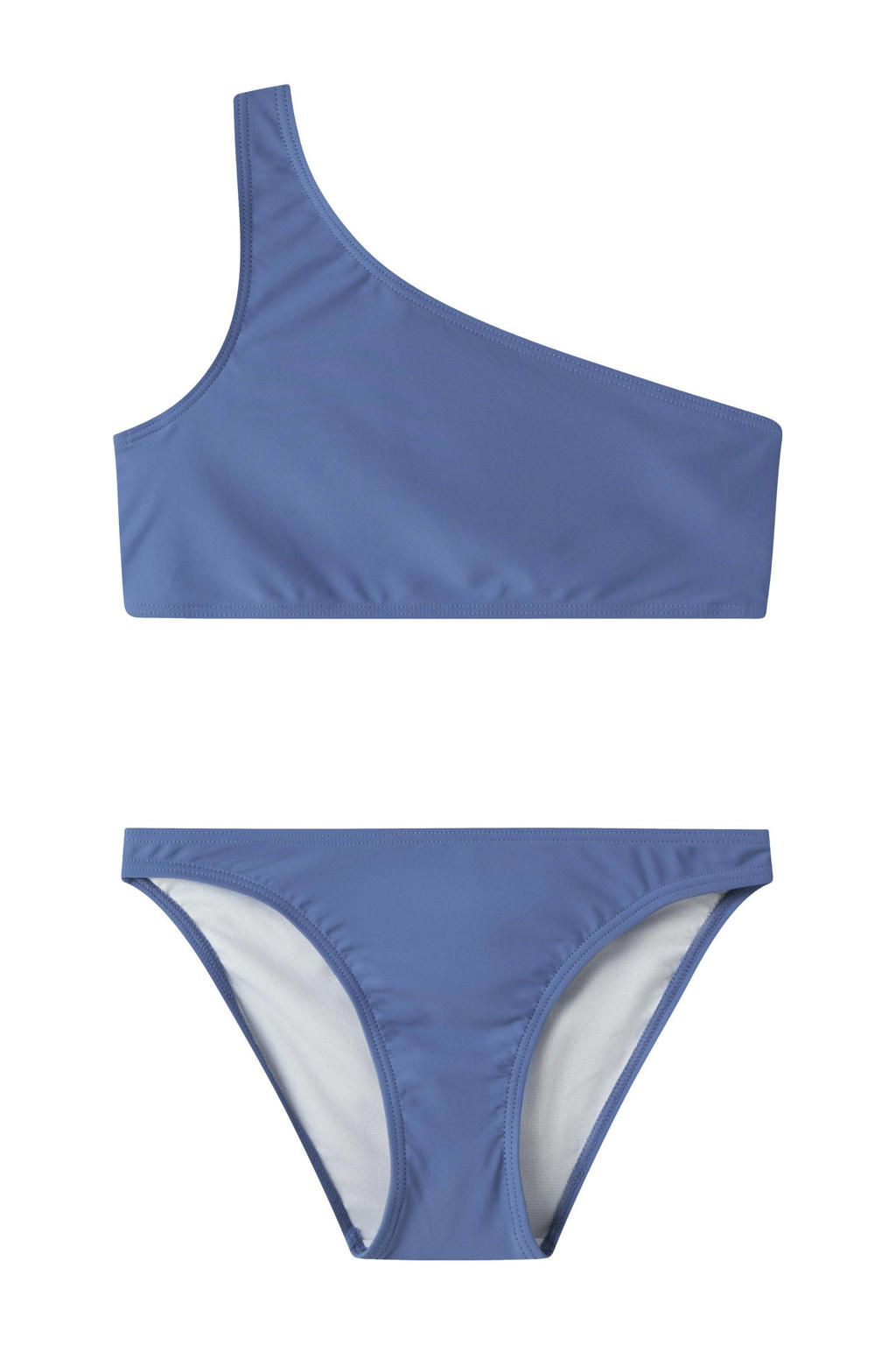 LMTD one shoulder crop bikini blauw