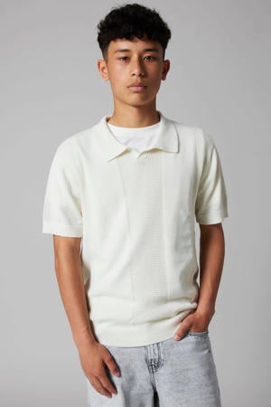 polo fijn gebreid wit