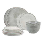 thumbnail: Salt & Pepper Serviesset Artisan Green 12-delig / 4 personen - 4 dinerborden, 4 ontbijtborden en 4 kommen