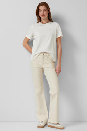 high waist bootcut jeans beige