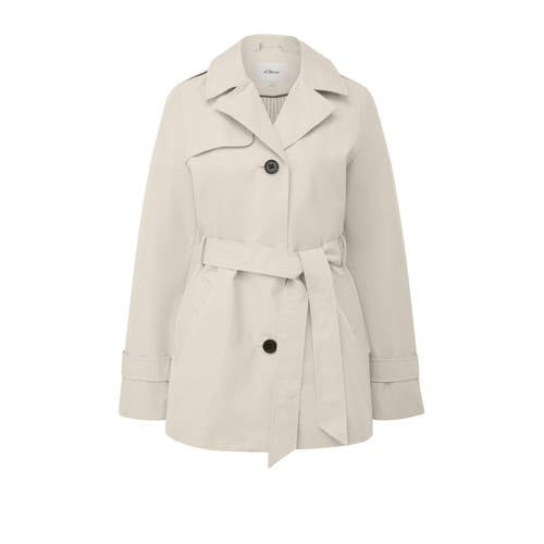 s.Oliver katoenen trenchcoat ecru afbeelding