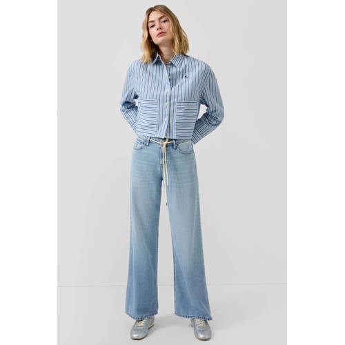 s.Oliver high waist wide leg jeans light blue denim afbeelding