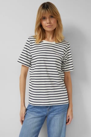 gestreepte T-shirt marineblauw