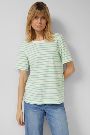 gestreepte T-shirt lichtgroen