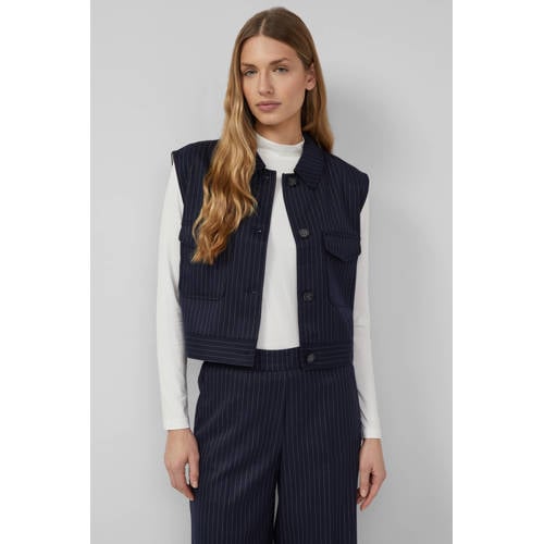 s.Oliver gilet met krijtstreep marineblauw afbeelding