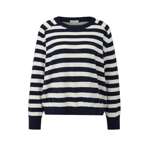 s.Oliver gestreepte pullover marineblauw afbeelding