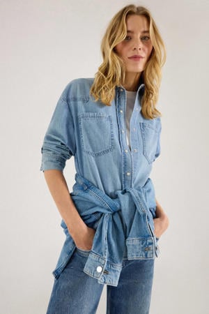 denim blouse light blue denim