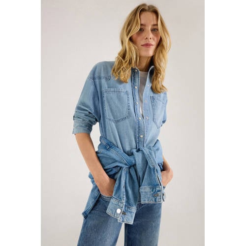 s.Oliver denim blouse light blue denim afbeelding