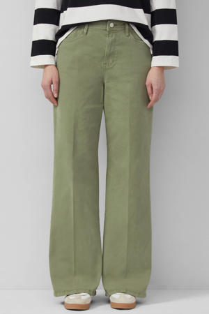 high waist wide leg jeans kaki