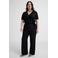 GREAT LOOKS wide leg broek met textuur zwart