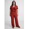 GREAT LOOKS wide leg broek met textuur roodbruin